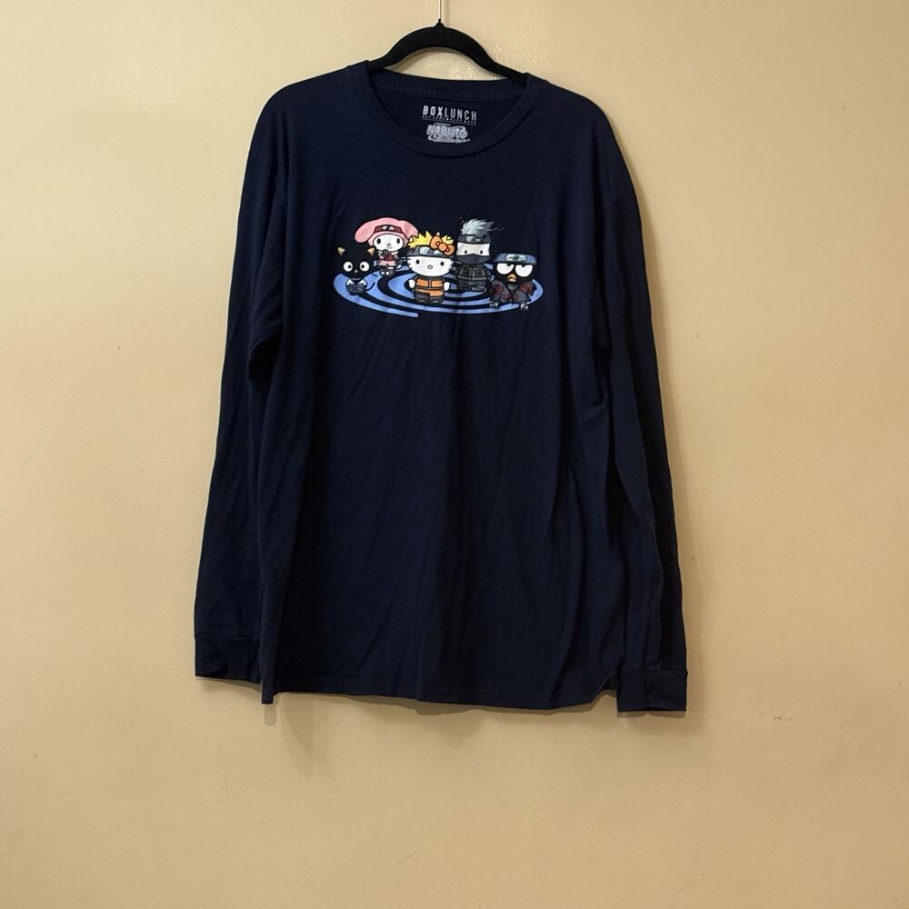 Anime Streetwear Sanrio Core Y2K Kawaii Naruto Hello Kitty Long Sleeve Shirt L